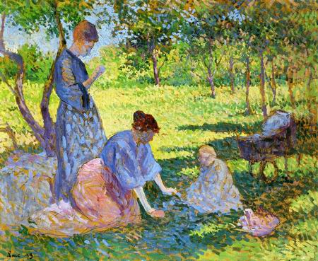 Poissy, Women in a Garden-1